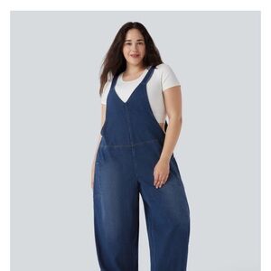 HALARA Women's Blue Denim Overalls